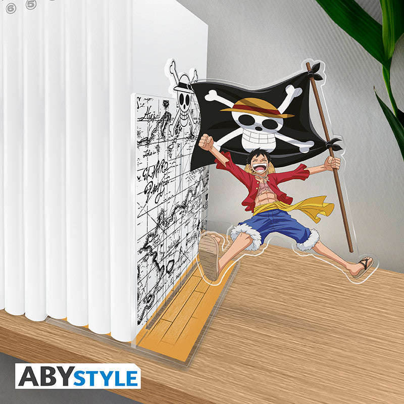ONE PIECE – Acryl-Buchstützen® – Luffy und seine Flagge