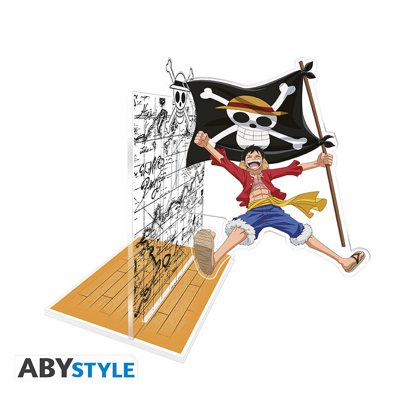 ONE PIECE – Acryl-Buchstützen® – Luffy und seine Flagge